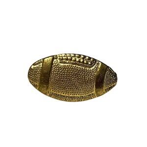 Gold Tone Football Pin Vintage Textured Lapel Brooch Sports Fan Gift
